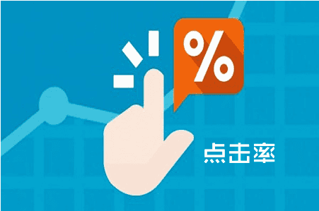 手指點擊圖示,顯示百分比符號,代表點擊率.